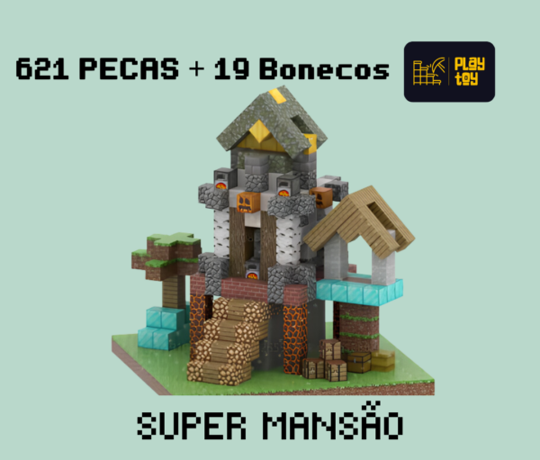 Super Mansao 2.0 Minecraft ® 621 pecas + 19 Bonecos