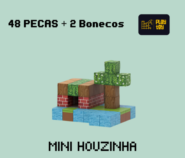 Mini Houzinha Minecraft ® 48 pecas + 2 Bonecos